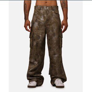 m n m l Baggy Dual Sueded Cargo Pant, Men's Size 33 - Olive
